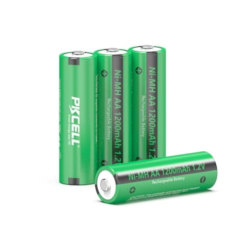 Image of PKCELL AA rechargeable NIMH batteries 1200mAh 1.2V Pre-charged for solar lamps, 4 packs