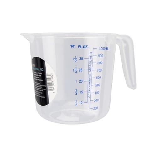 Image of Chef Aid 1 Litre Plastic Measuring Jug, BPA-Free, Transparent Liquid Measuring Cup with Easy-Read Markings, Ideal for Cooking, Baking, and Food Preparation