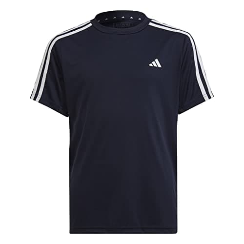 Image of adidas Boy's Train Essentials AEROREADY 3-Stripes Regular-Fit Tee, Legend Ink/White, 11-12 Years