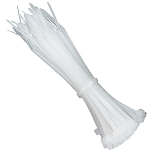 Image of Kafton Pack of 100 Natural Cable Zip Ties, UL Nylon, Perfect for PC, Bicycle Tie Wrap DIY Home Wire Vegetable Garden Office (200mm x 2.5mm) Natural