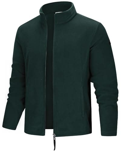 Image of TOG24 Revive Mens Fleece Jacket Outdoor Microfleece Jackets with Full-Zip Lightweight & Warm, Anti-Pill Fabric for Hiking Trekking Camping Sport Racing Green L