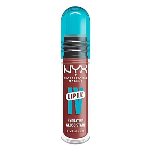 Image of NYX Professional Makeup Lip Gloss and Lip Stain, Lip IV Hydrating Gloss Stain, Up to 12 Hour Hydration, High Pigment, Wet Shine Finish, Shade: Hydra-Honey