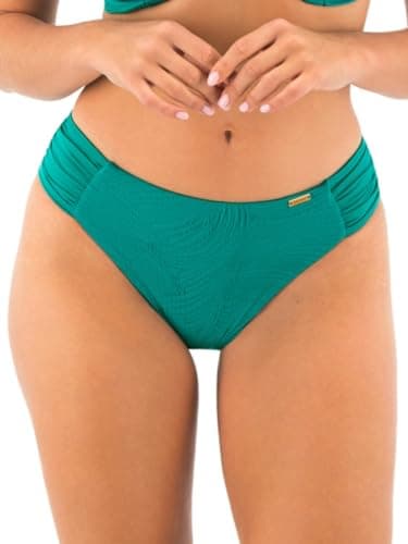 Image of Fantasie Women's Ottawa Mid Rise Bikini Brief Bottoms, Bright Jade, XL
