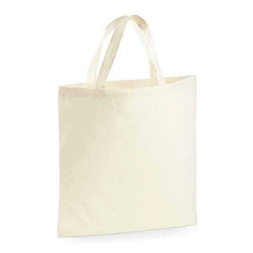 Image of Westford Mill Short Handle Bag For Life (Pack of 2) (One Size) (Natural)