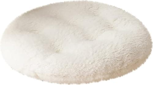 Image of FENXIXIONE Thickened Sherpa Fleece Round Seat Cushion - Memory Foam Chair Cushion, Soft Faux Fur Winter Support Cushions for Dining Chair (40 * 40cm,White)