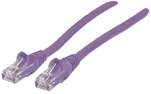 Image of Intellinet Network Patch Cable, Cat6, 0.5m, Purple, Copper, U/UTP, PVC, RJ45, Gold Plated Contacts, Snagless, Booted, Polybag