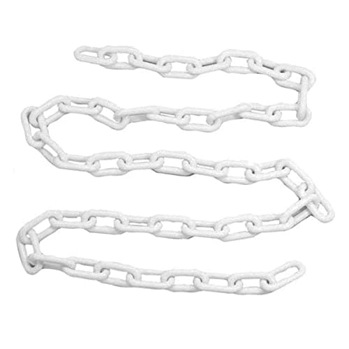 Image of MACHSWON 25m x 10mm Plastic Chains Barrier Safety Post Cone Isolation Chains for Transportation, Garden Fence White