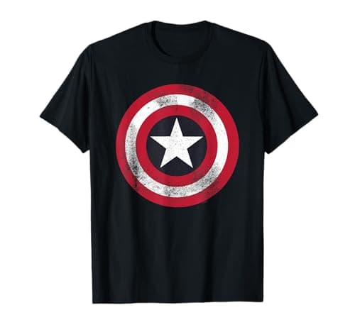 Image of Avengers Captain America Distressed Shield T-Shirt
