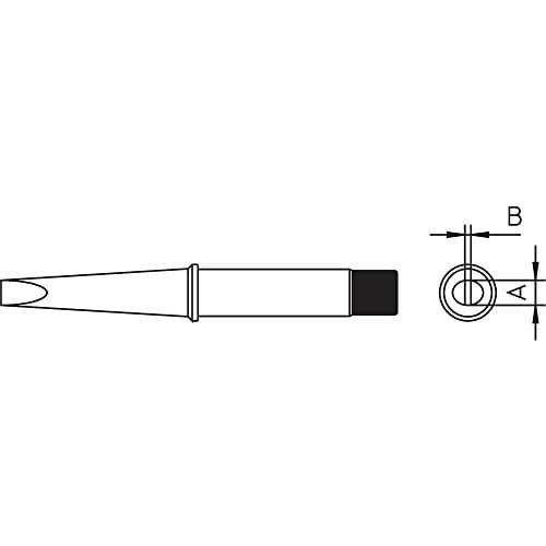 Image of Weller 4CT6D8-1 Soldering Iron tip Chisel Shape, Straight Tip Size 5 mm Content 1 pc(s)