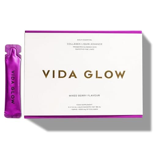 Image of Vida Glow Collagen Liquid Advance, Double Dosage of Natural Marine Collagen & Added Antioxidant Complex to Address Skin Ageing, Ready-to-Consume Liquid Collagen, Delicious Mixed Berry Flavour.