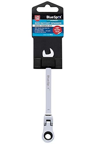 Image of Blue Spot Tools 05101 8mm Chrome Vanadium Ratchet Spanner Flexible Head (180°)