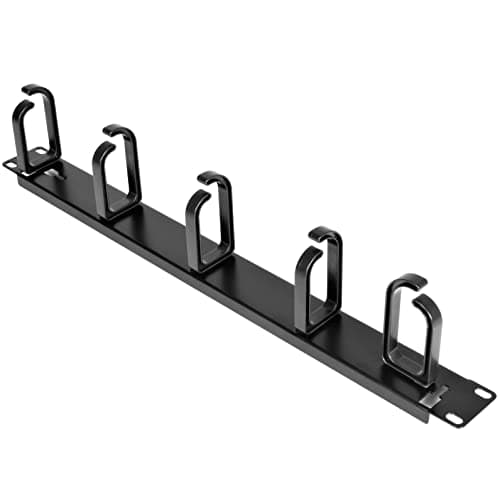 Image of StarTech.com 19” Server Rack Cable Management Panel w/ D-Ring Hooks - 1U Horizontal or Vertical Wire and Cord Manager - Metal (CABLMANAGER2)