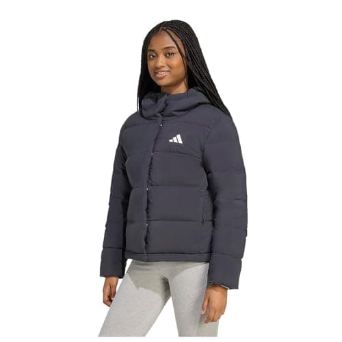 Image of adidas Helionic Climawarm Hooded Down Jacket, Recycled Polyester, Black