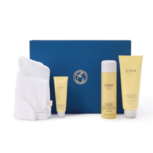 Image of ESPA Haircare Ritual Worth £63 | Shampoo, Conditioner, Hair & Scalp Mask + Cotton Hair Wrap | Luxury Spa Hair Ritual Gift Set for Her | For Glossy Healthy Hair