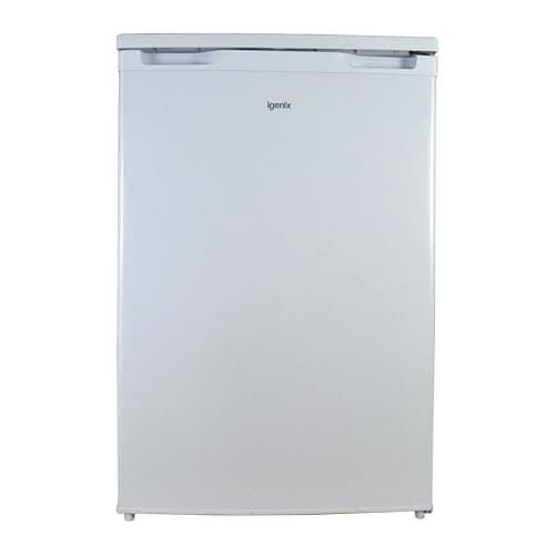 Image of Igenix IG255W Freestanding Under Counter Larder Fridge with 2 Adjustable Glass Shelves, 1 Salad Drawer with Shelf On Top, Reversible Door, 131 Litre Capacity, 55 cm Wide, White