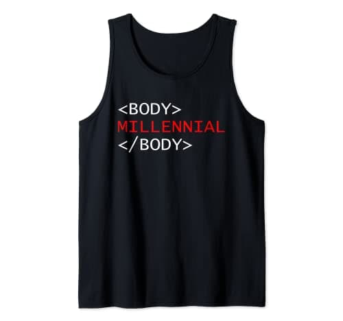 Image of Millennial HTML Body Tag Gen Y Echo Boomer Tank Top