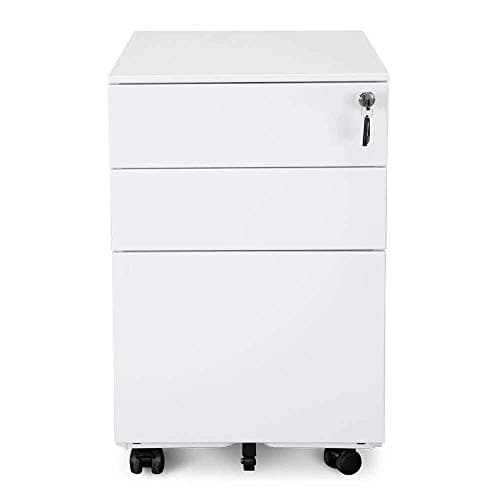Image of Jemini White 3 Drawer Mobile Pedestal