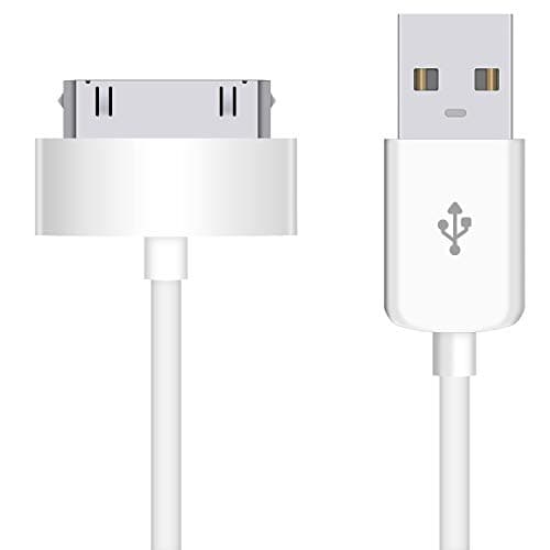 Image of Vibe USB Sync and Charging Data Cable for iPhone 4/4s, iPhone 3G/3GS, iPad 1/2/3, iPod, 30-Pin Cables Charger Lead - 1M White