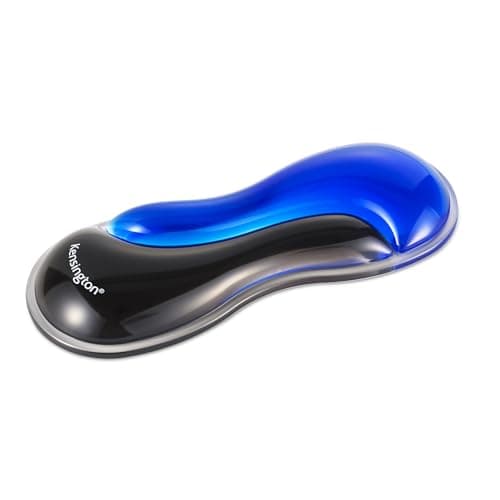 Image of Kensington Slim Duo Gel Mouse and Trackball Wrist Rest, 192 x 72 x 22mm, Ergonomic Support for Wrist Strain and Discomfort, Compatible with Low Profile Mice and Trackballs, Black/Blue (K62439WW)