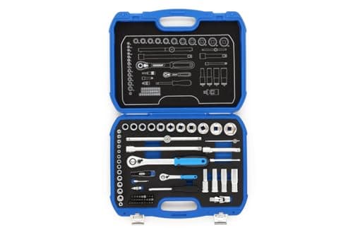 Image of GEDORE 69-piece Socket spanner set, 1/4" + 1/2", Tool, Sockets ratchet bits, for Automotive, 19 BMC 20, Blue