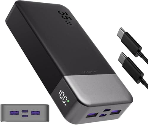 Image of Portable Power Bank 20000mAh, JUOVI 35W Portable Charger, Battery Pack Fast Charging, PD3.0 QC4.0 External Phone Battery Pack with LED Display for iPhone 16 15, Galaxy, Tablet, Switch, etc