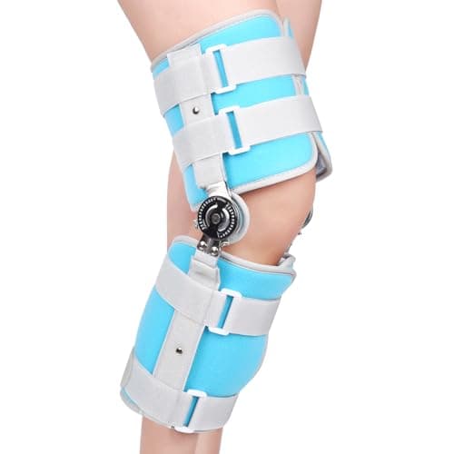 Image of Tairibousy Kids Hinged Knee Brace Children Toddler Knee Immobilizer with Side Stabilizers Pediatric Medical ROM Post Op Knee Brace for Knee Pain Arthritis ACL PCL MCL Meniscus Tear Injuries (M)