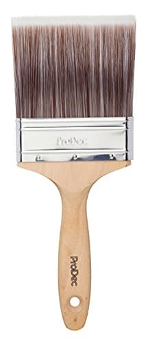 Image of ProDec 4 inch Premier Trade Professional Synthetic Paint Brush for a Smooth Finish Painting with Emulsion, Gloss and Satin Paints on Walls, Ceilings, Wood and Metal, 4" 100mm