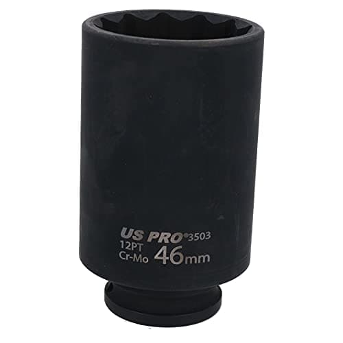 Image of 46mm 1/2" Drive Deep Metric Impact Socket 12 Sided for Hub Nut 100mm Deep