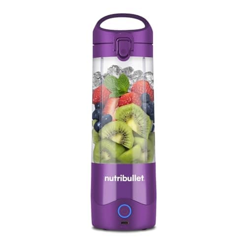 Image of nutribullet Portable Blender in Purple - Powerful Extractor Blade, 475ml Cup, To-Go Lid, USB-C Charging Cable & User Guide - Delivers 15+ Blending Cycles - Healthy Shakes On The Move