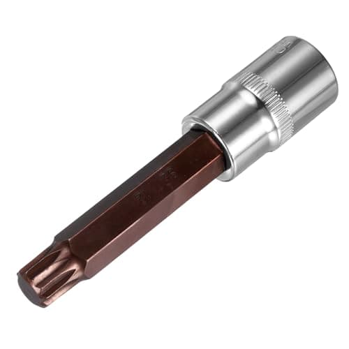 Image of Sourcingmap 1/2" Drive x M12 (12mm) Triple Square Spline Bit Socket, S2 Steel Bits CR-V Sockets 4" Length Use with Ratchet Wrench, Slide Bar, Extension Rod