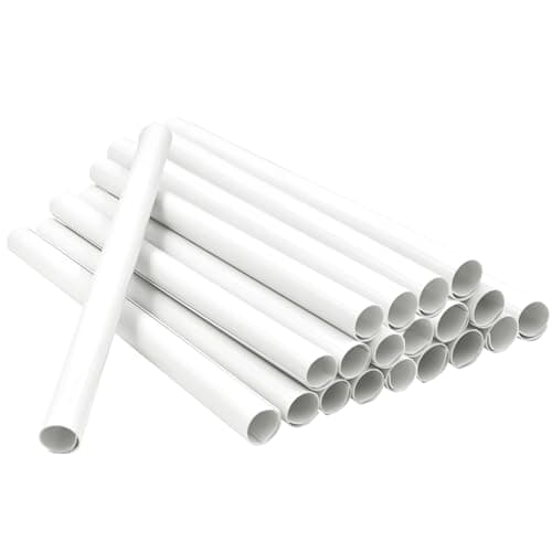 Image of 20 PCS Radiator Pipe Covers White Radiator Pipe Covers PVC Plastic Sleeves 15mm x 200mm Thickened Radiator Copper Pipes Collars for Central Heating Clip On Cover