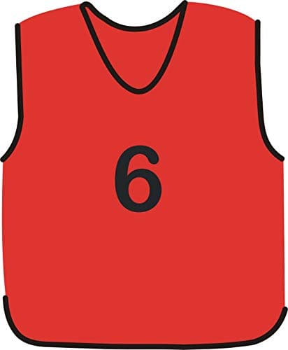 Image of NUMBERED FOOTBALL MESH TRAINING SPORTS BIBS (1-10 OR number of your choice)-Front Only (Red, Adult(Large to XL))