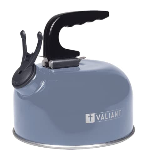 Image of Valiant 1L Portable Camping Whistling Kettle - Blue