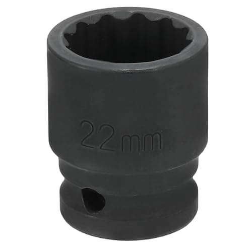 Image of sourcing map 12-Point Impact Socket 1/2 Inch Drive 22mm Metric Cr-V Shallow Impact Socket Nut Driver Wrench for Auto Repair