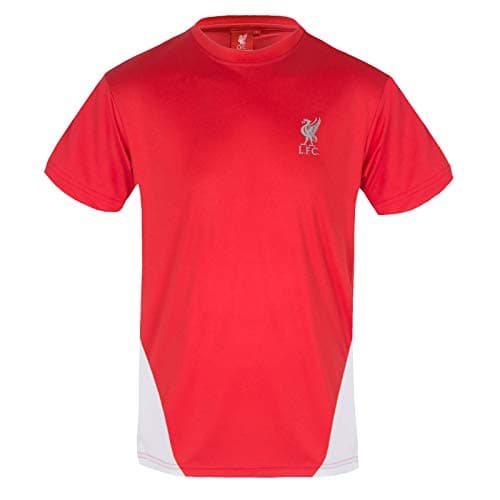 Image of Liverpool FC T-Shirt Mens Poly - Official Gift - Red White Medium