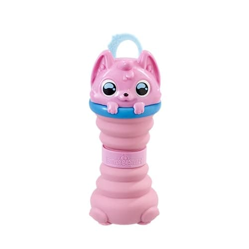 Image of Bottle Besteez: Kool Kitten - Pink | Collapsible 360ml Reusable Bottle | Drip Resistant & Leakproof Kids Water Bottle | Ideal for Back to School | BPA Free