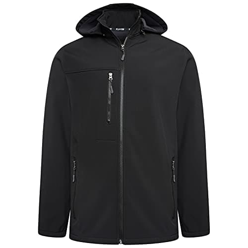 Image of Mens Kapton Soft Shell Full Zip Hooded Outdoor Jacket Top Size (Black, x_l)