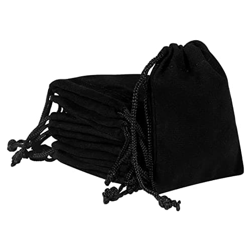 Image of Dacitiery 10 Pcs Black Velvet Drawstring Jewellery Pouches,Small Size Jewelry Bags for Jewelry ID Card Passport Packaging(7 * 9 cm)
