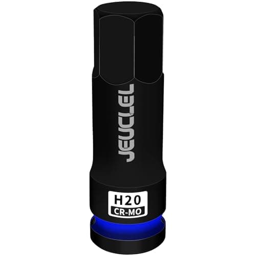 Image of JEUCLEL 20mm Hex Impact Bit Socket, H20 1/2-Inch Impact Drive Allen Socket, Cr-Mo Steel Lengthen Hex Screwdriver Adapter for Electric Ratchet Wrenches Fastening Screws