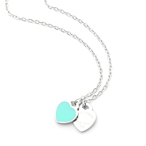 Image of YzmrBdqc Heart Necklace for Women, Double Heart-shaped Pendant, Love Pendant, Jewelry Gift for Women Girl, Anniversary Birthday Mothers Day, Christmas gifts