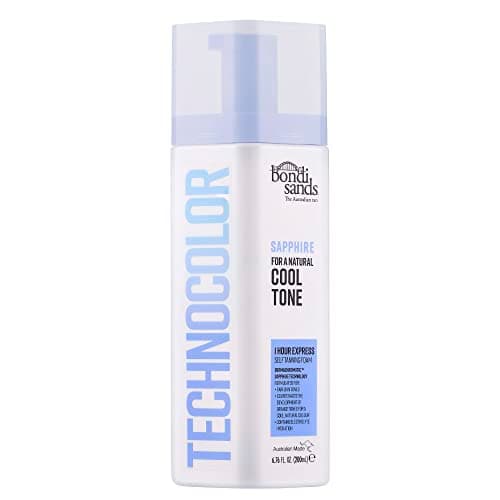 Image of Bondi Sands Technocolor 1-Hour Express Sapphire Self-Tanning Foam Easy Application, Streak Free Fake Tan - Fast-Acting Body Tan for Natural-Looking Glow (200ml)