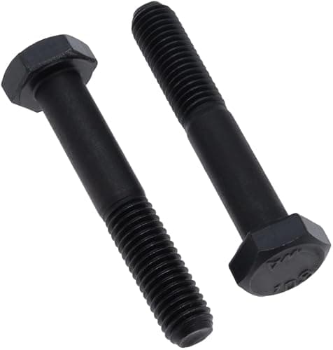 Image of Hexagon Head Bolts With Shank M14X100 (Pack of 2) Bolt Not Full Thread Class 10.9 High Tensile Alloy Steel Black Mechanical Hex Screws Certified Standard DIN931 (14mm x 100mm)