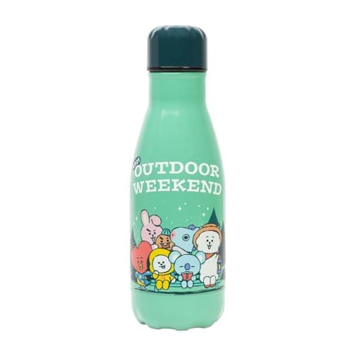 Image of Grupo Erik Metal Water Bottle 260ml / 9oz - BT21 Gifts | Hot and Cold Water Bottle Stainless Steel, Cute Travel Bottles Gym | Kawaii Gifts Under 15 Pounds