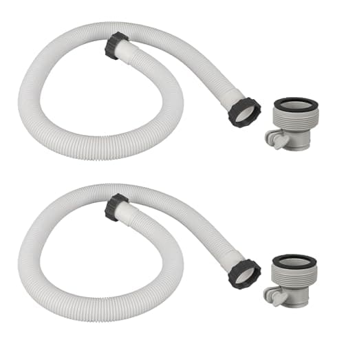 Image of Btstil 2Pcs 38mm Swimming Pool Hose, 1.5m Pool Pump Replacement Hose with 2 Type B Hose Adapters, Compatible with Intex 330GPH, 530GPH and 1000GPH