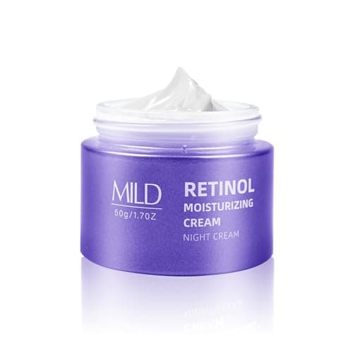 Image of Retinol & Hyaluronic Acid Night Cream, Anti-Aging Face Moisturizer，Anti-Aging Retinol Face Cream for Women, Firms Skin to Fight Fine Lines, Wrinkles & Dark Spots, 1.7 oz