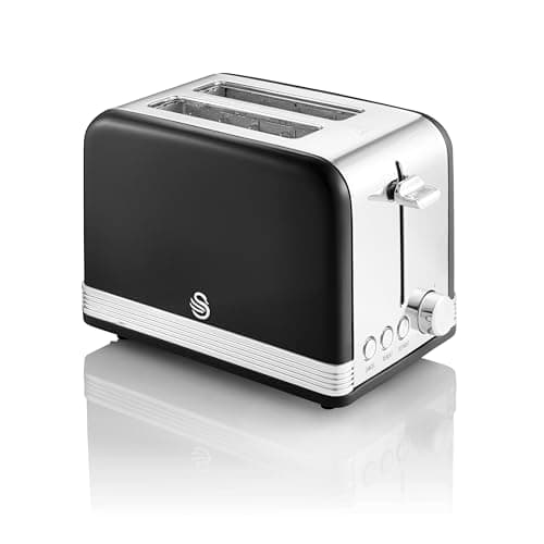 Image of Swan 2 Slice Retro Toaster (Black)