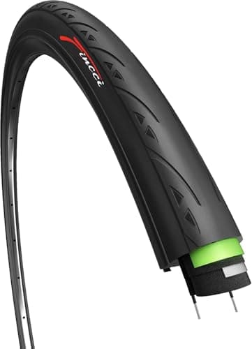 Image of Fincci Road Bike Tyre 700 x 25c - Bicycle Tyre 700c with 3mm Antipuncture, 25-622, 60 TPI for Hybrid, Gravel, Road bike - Appropriate for Cycling and Training