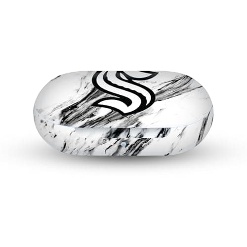 Image of Head Case Designs Officially Licensed NHL Marble Seattle Kraken Vinyl Sticker Skin Decal Cover Compatible With Galaxy Buds/Buds Plus