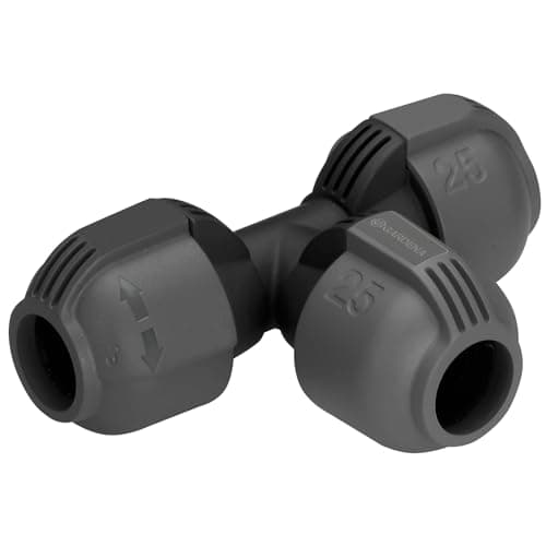 Image of GARDENA Sprinklersystem T-Joint: Connecting piece for connecting pipe branching, 25 mm, compatible with GARDENA connecting pipe 25 mm, tool-free installation (2771-20), 2771-U