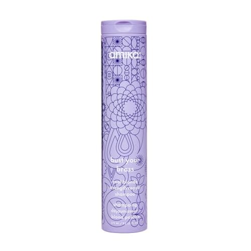 Image of amika bust your brass strength repair cool blonde shampoo - purple shampoo + toner for blonde hair + brassy tones - formulated with strengthening + hydrating bond fortifying technology (275 ml)
